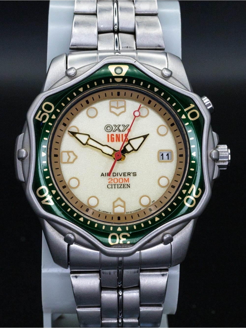 Citizen Oxy Rare Ignis 6218-L12201 Vintage 38mm JDM Import Date Watch